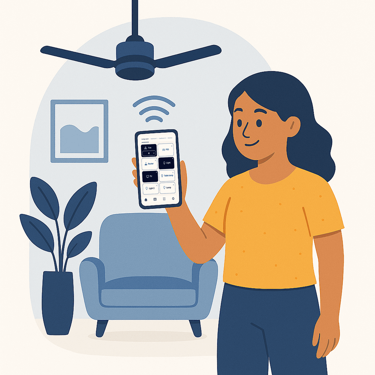 Smart home automation illustration